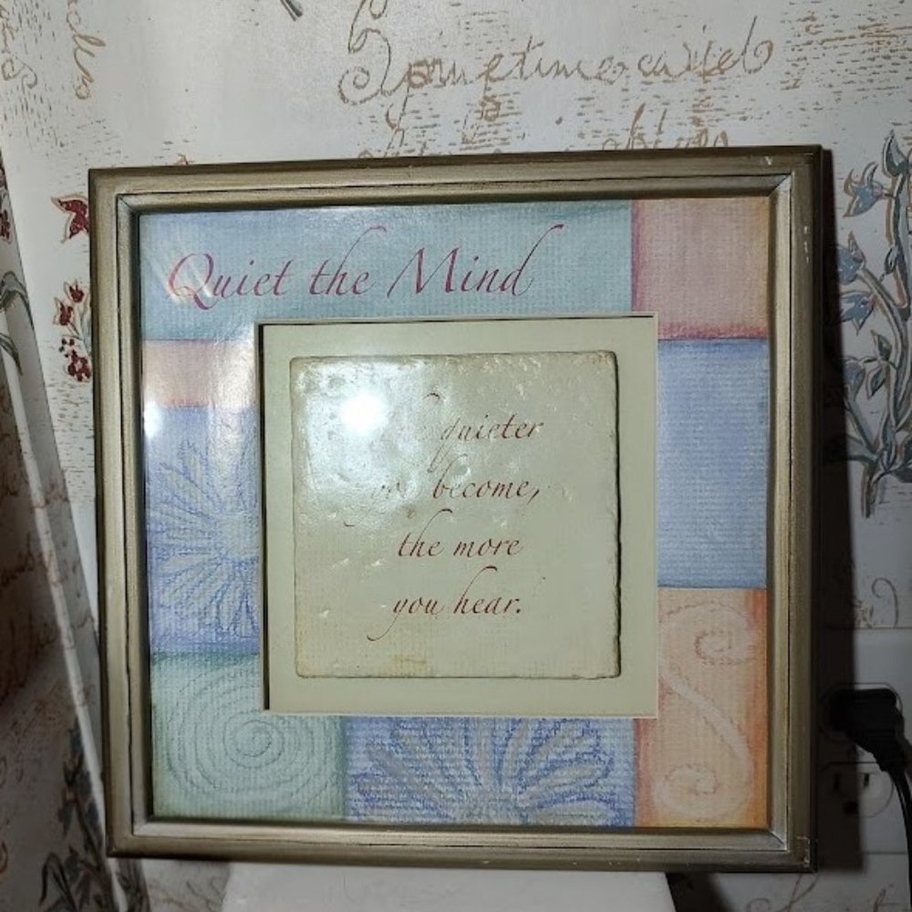 Framed Art with Tile - "Quiet the Mind"